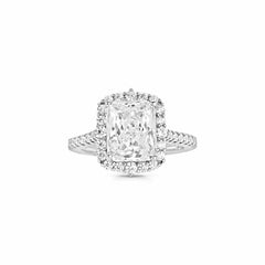 Quinn Radiant Cut CZ Engagement Ring in 925 Sterling Silver