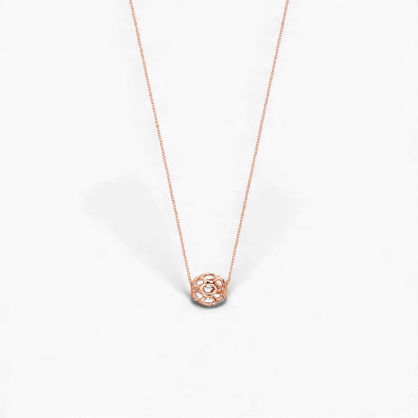Hearts & Barrel Natural Diamond Necklace in 18KT Gold