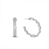 Diamond hoop earrings on a white background
