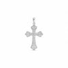 Single Stone Cross Diamond Pendant in 18k gold with natural diamond centerpiece