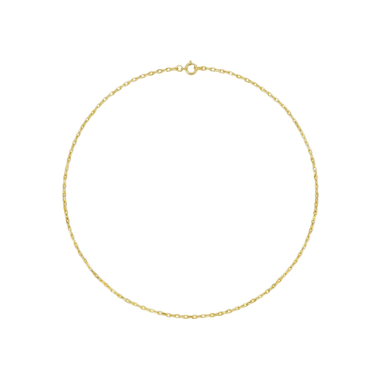 Thin Cable Necklace in 18KT Gold