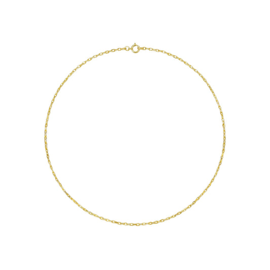 Thin Cable Necklace in 18KT Gold