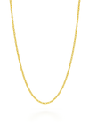 Gold chain necklace on a white background