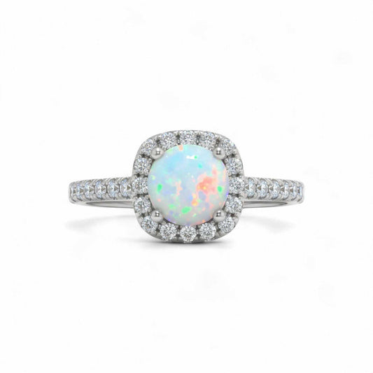 Topaz CZ Engagement ring with vibrant topaz cubic zirconia center and 925 sterling silver band adorned with clear CZ accents