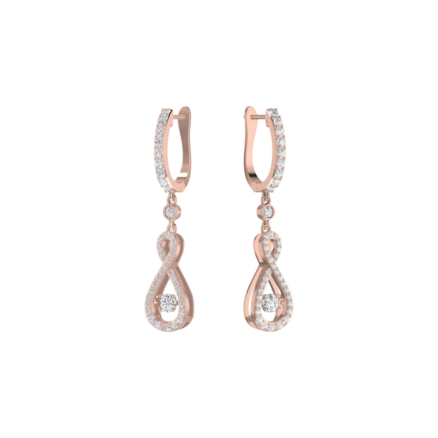 Twinkle Infinie Drop Pave Diamond Earrings in 18KT Gold