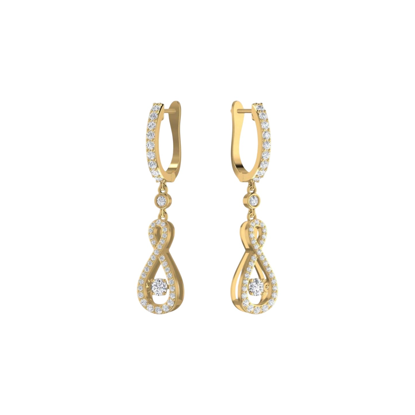Twinkle Infinie Drop Pave Diamond Earrings in 18KT Gold