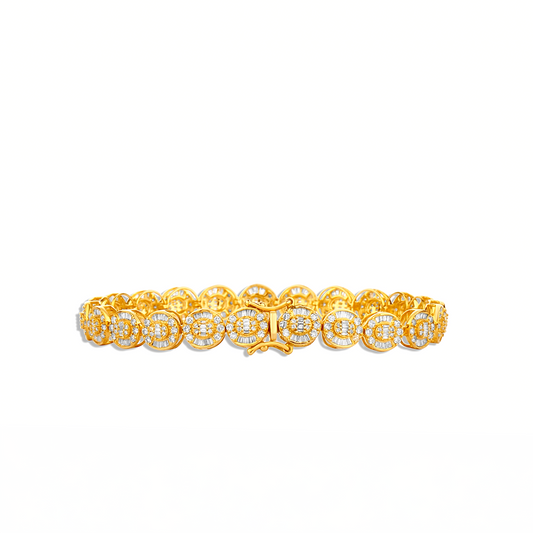 Eros Oval Baguette Bracelet in 18 Karat Gold