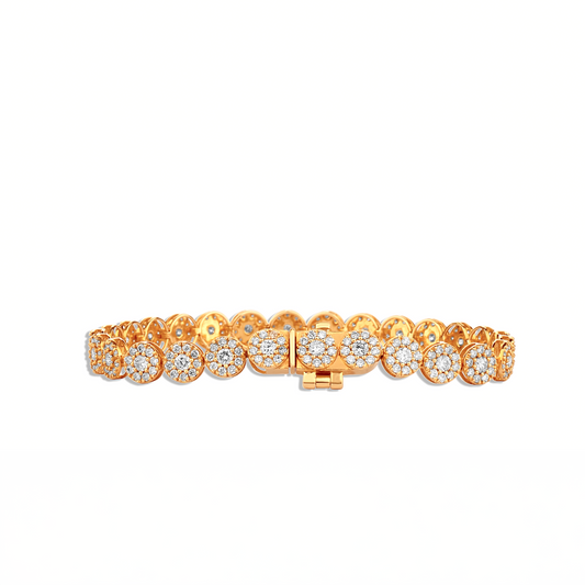 Eros Round Natural Diamond Bracelet in 18K Gold
