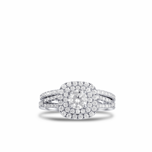 Audre Cushion Cut Moissanite Bridal Set in 925 Sterling Silver