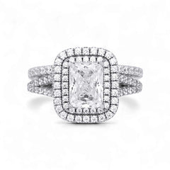 Kylie Radiant Cut CZ Bride Set in 925 Sterling Silver