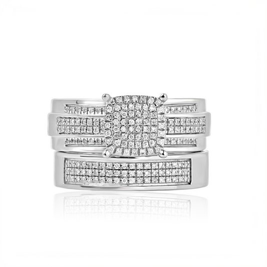 Queen Natural Diamond Bride Set in 18K Gold