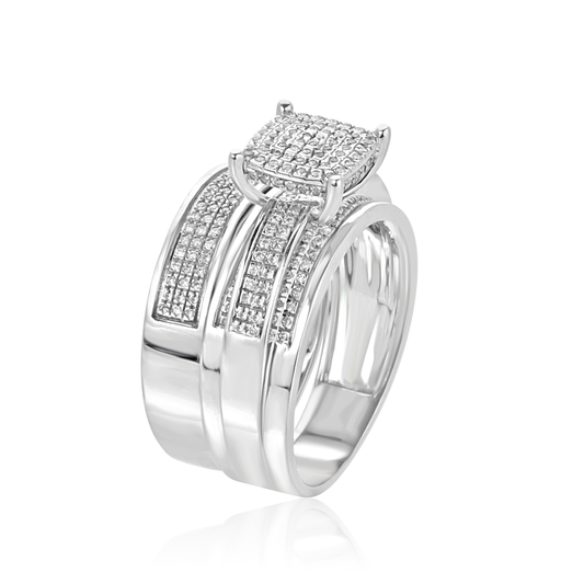Queen Natural Diamond Bride Set in 18K Gold
