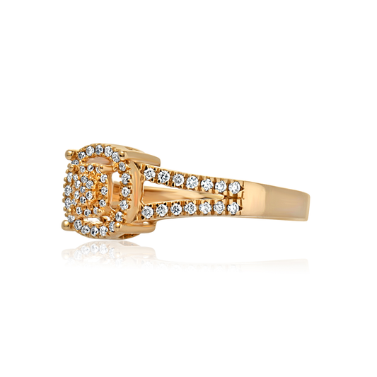 Precious Round Cut Diamond Cluster Engagement Ring in 18K Gold