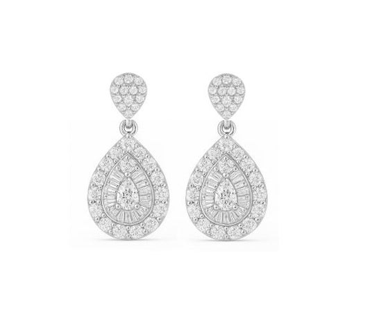 Vina Diamond Drop Earrings in 18K Gold