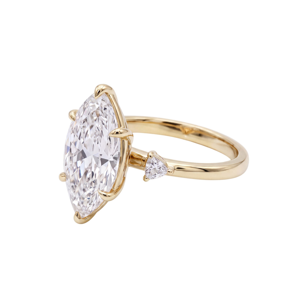 Vina Marquise Cut Moissanite Engagement Ring in 18KT Gold