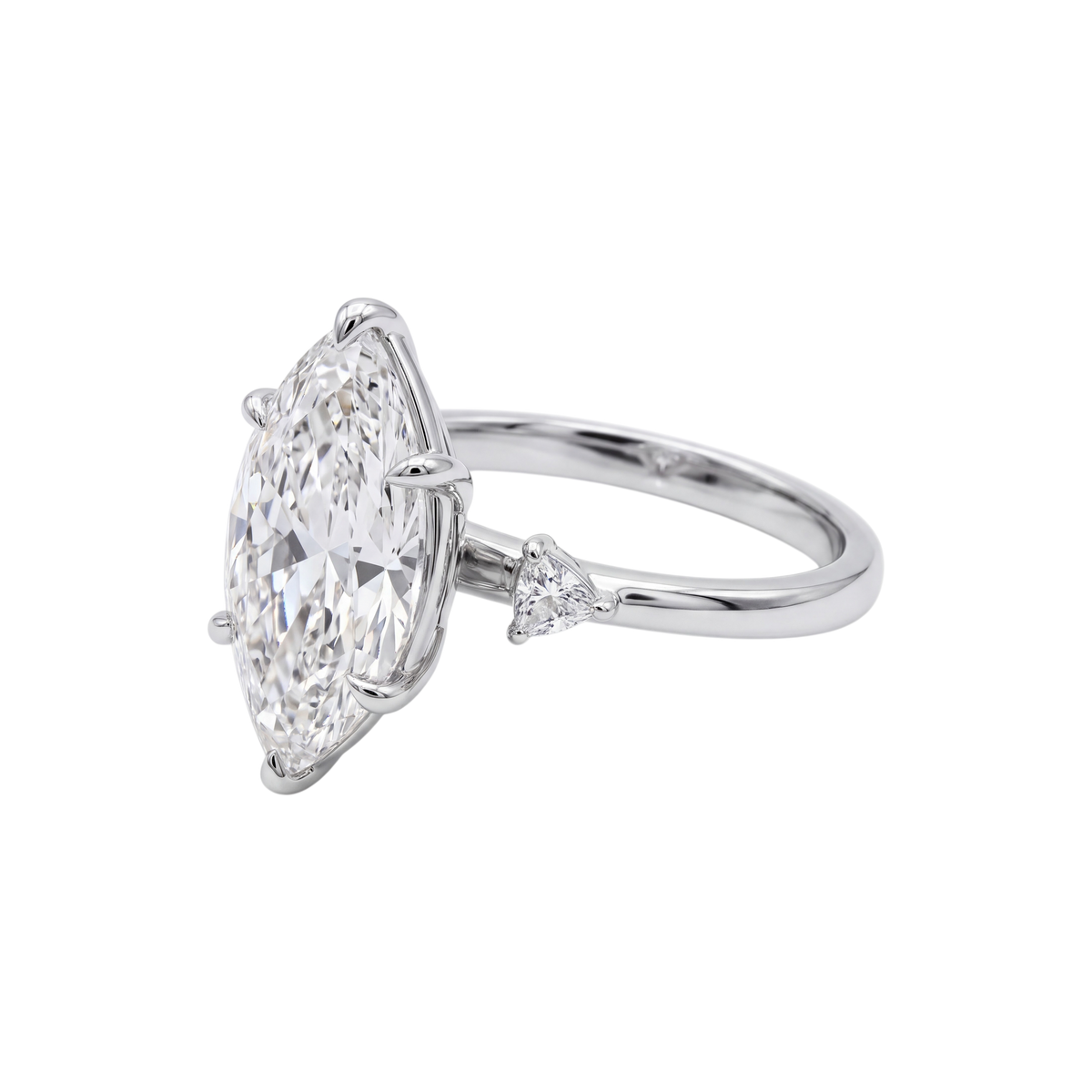 Vina Marquise Cut Moissanite Engagement Ring in 18KT Gold