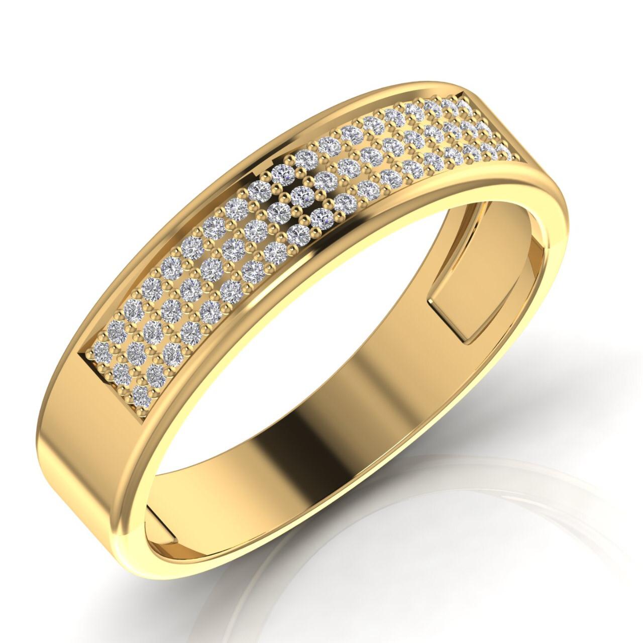 Nnamdi Pave Natural Diamond Band in 10K Gold