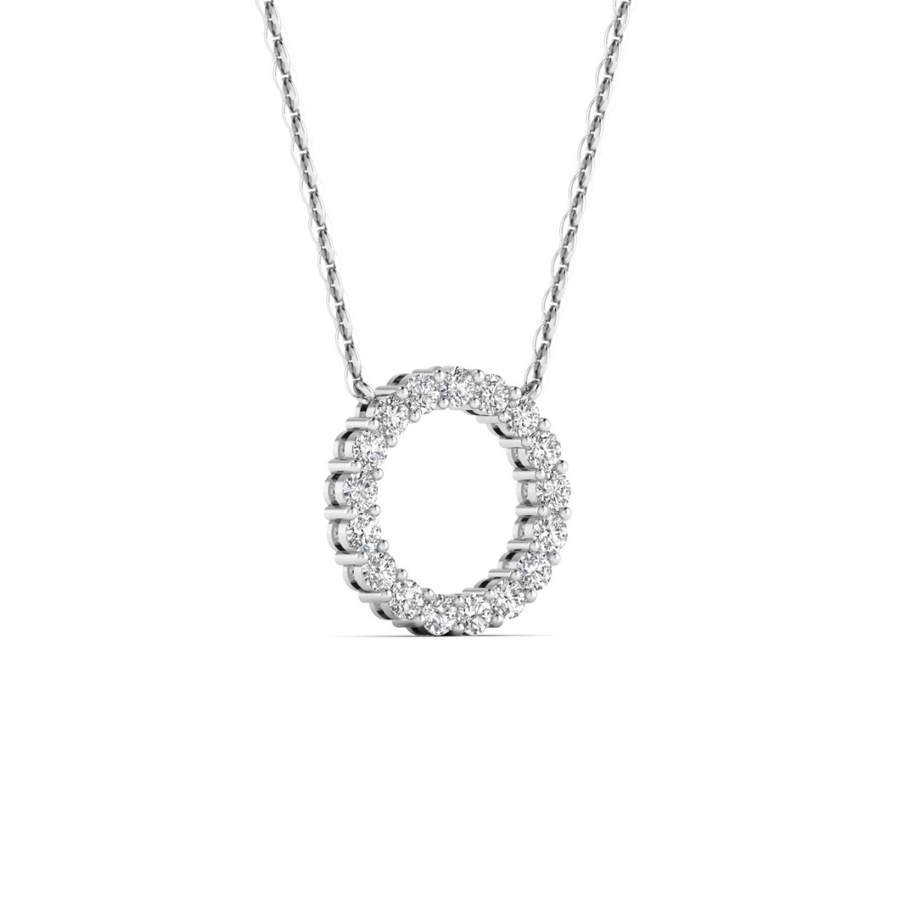 3MM Pave Eternity Moissanite Necklace in 925 Sterling Silver