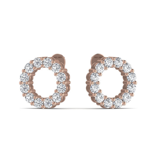 3MM Pave Eternity Diamond Earrings in 18K Gold
