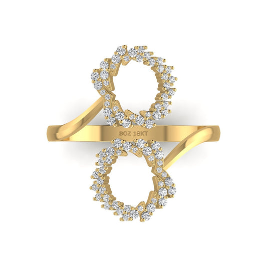 Boz Forever cuff Diamond Ring in 18K Gold