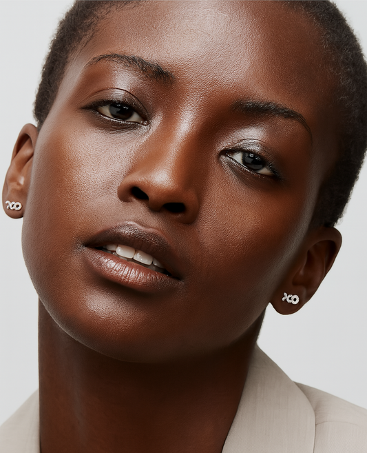 XOXO Moissanite Studs in 925 Sterling Silver