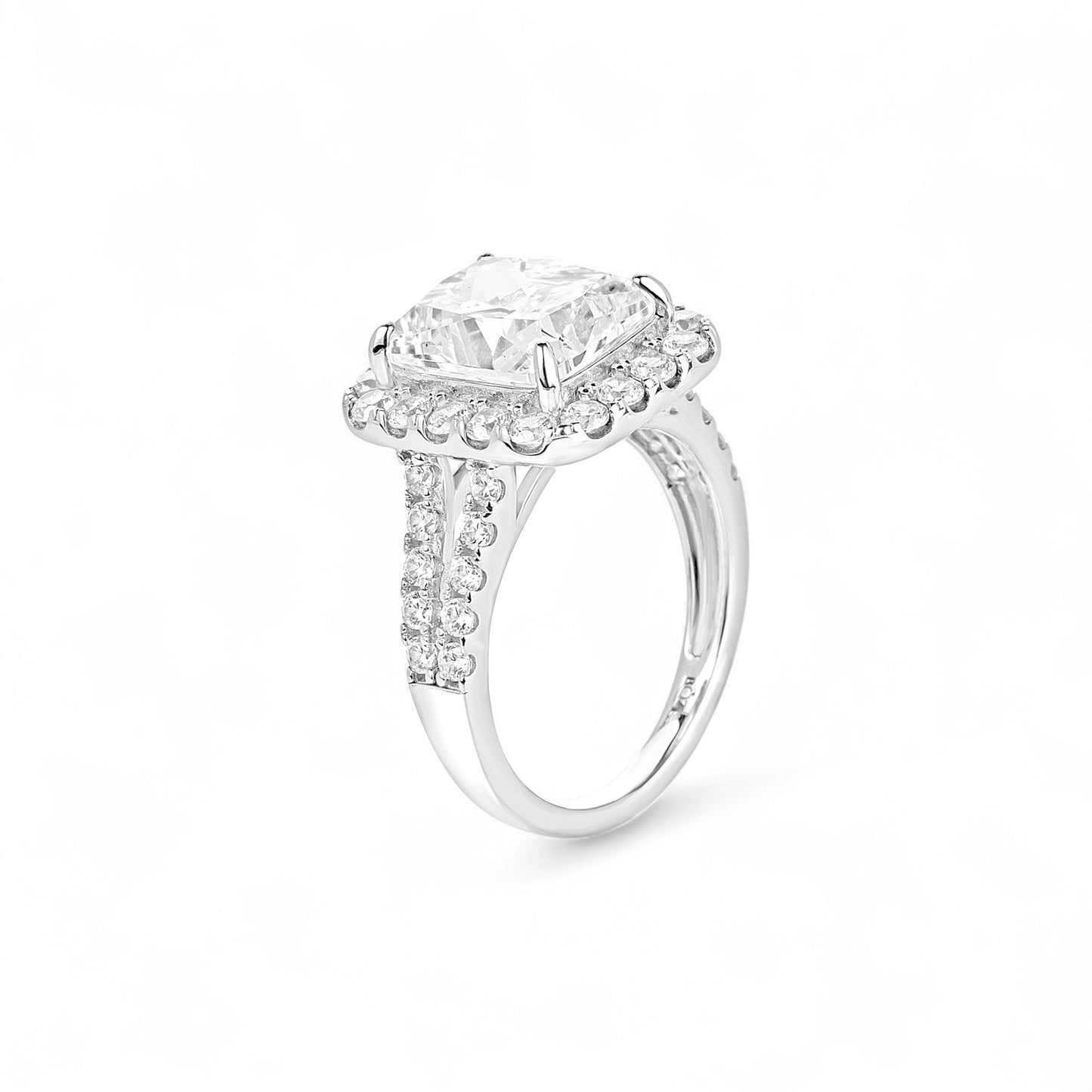Zoe Radiant Cut CZ Engagement Ring in 18K Gold