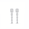 Pair of diamond earrings on a white background