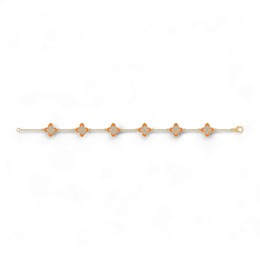 6 Clover Dual Diamond Bracelet in 18K Gold