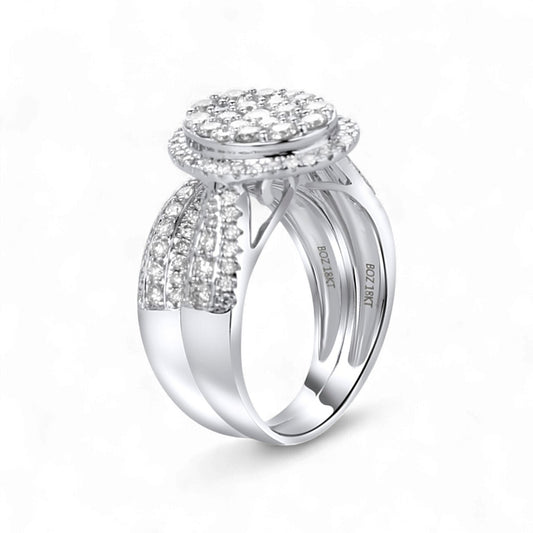 Amanda Oval Cut Natural Diamonds Bride Set in 18KT Gold