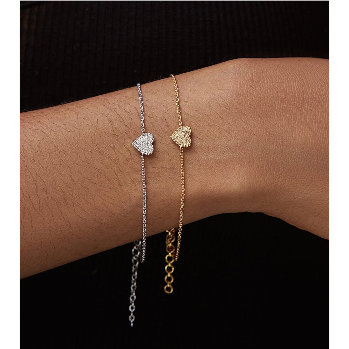 Ava Heart Diamond Bracelet in 18K Gold