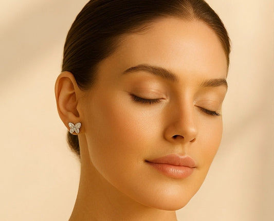 Flutura Butterfly Natural Diamond Earrings in 18K Gold