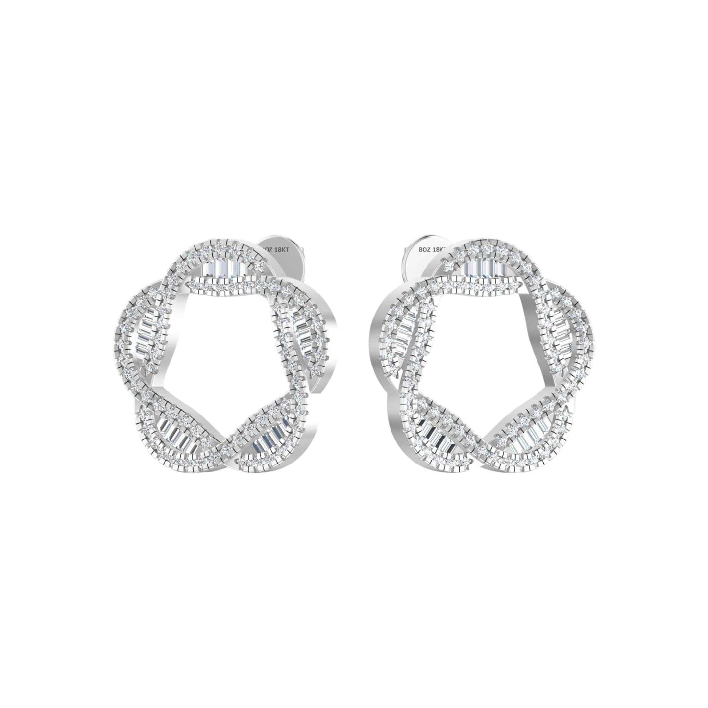 Marise Moissanite Studs in 925 sterling silver with VVS1 D Moissanite gemstones, radiant and elegant design