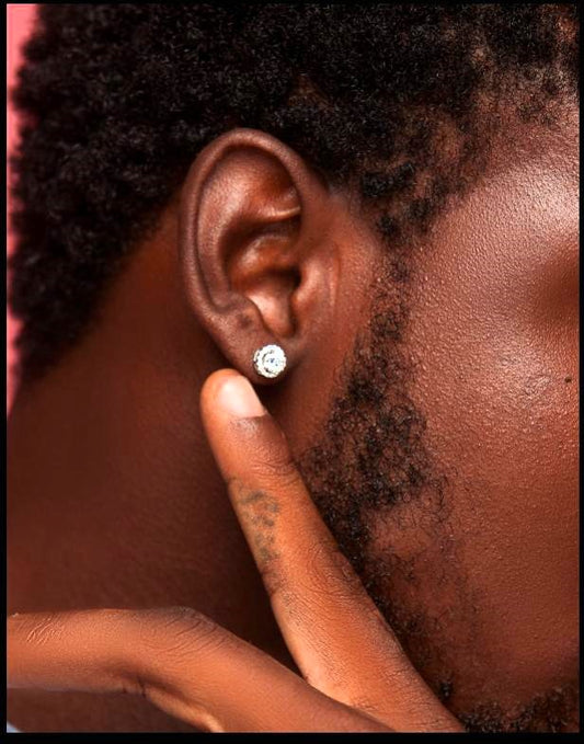 Solitaire Round Cut Moissanite Studs in 925 Sterling Silver